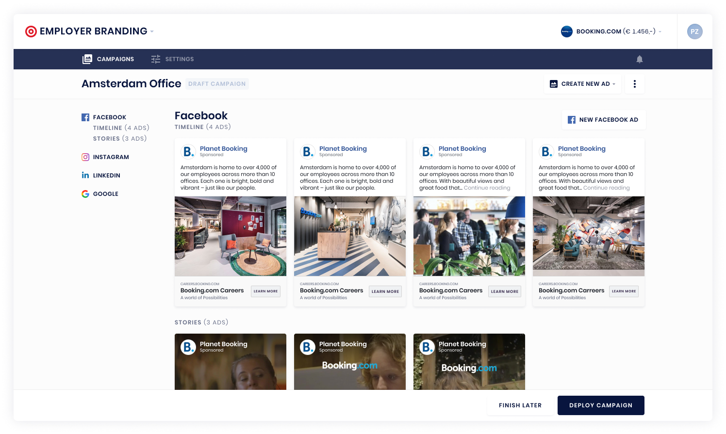 Ad overview – filled