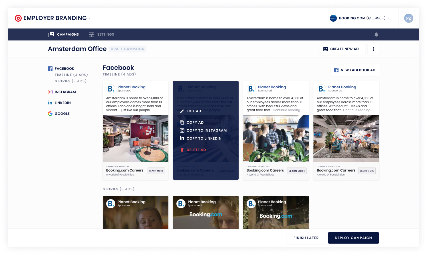 Ad overview – hover