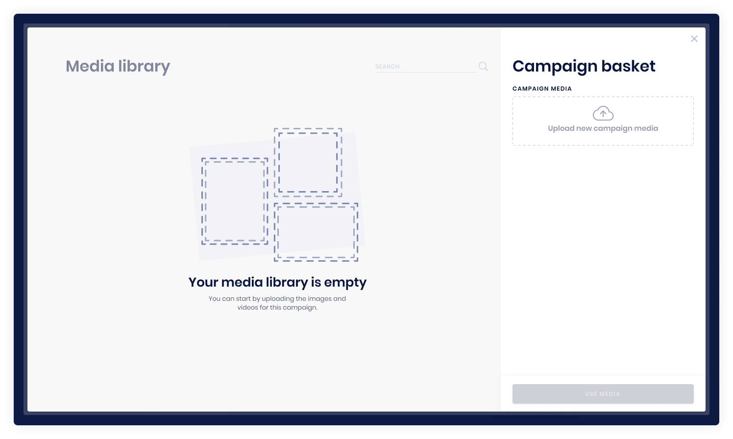Media library – empty